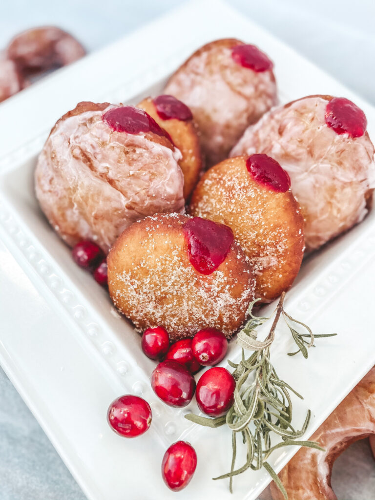 Cranberry Apple Cider Jam Filled Doughnuts - Breakfast