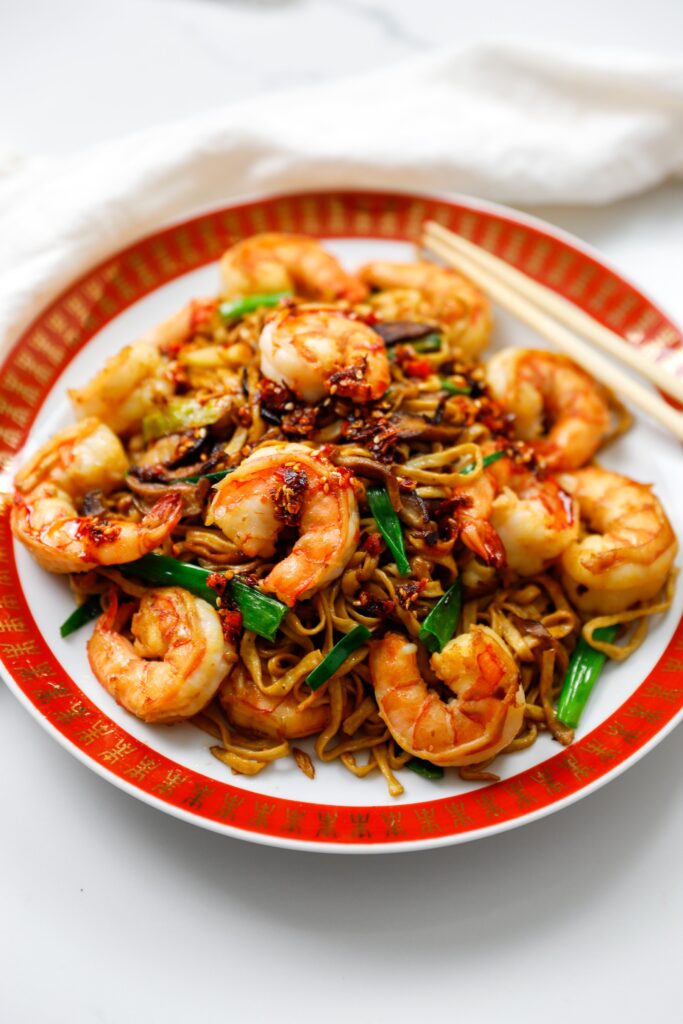 Longevity Noodles with Shrimp - Chinese Food