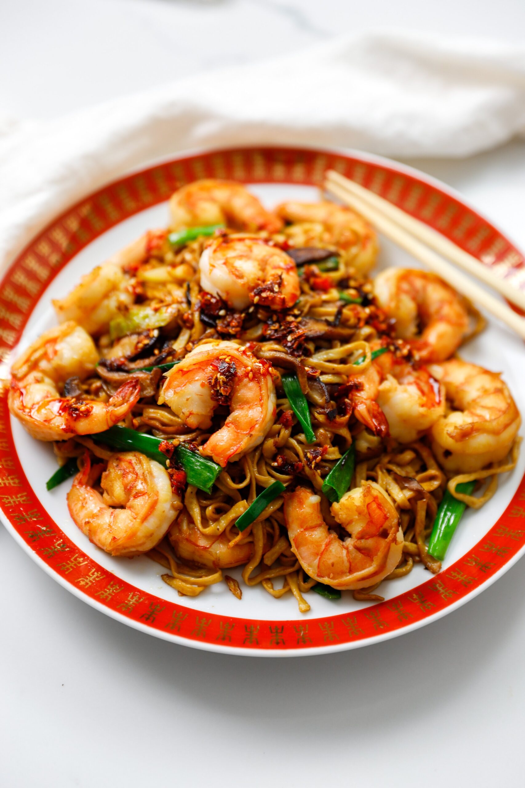 Longevity Noodles with Shrimp