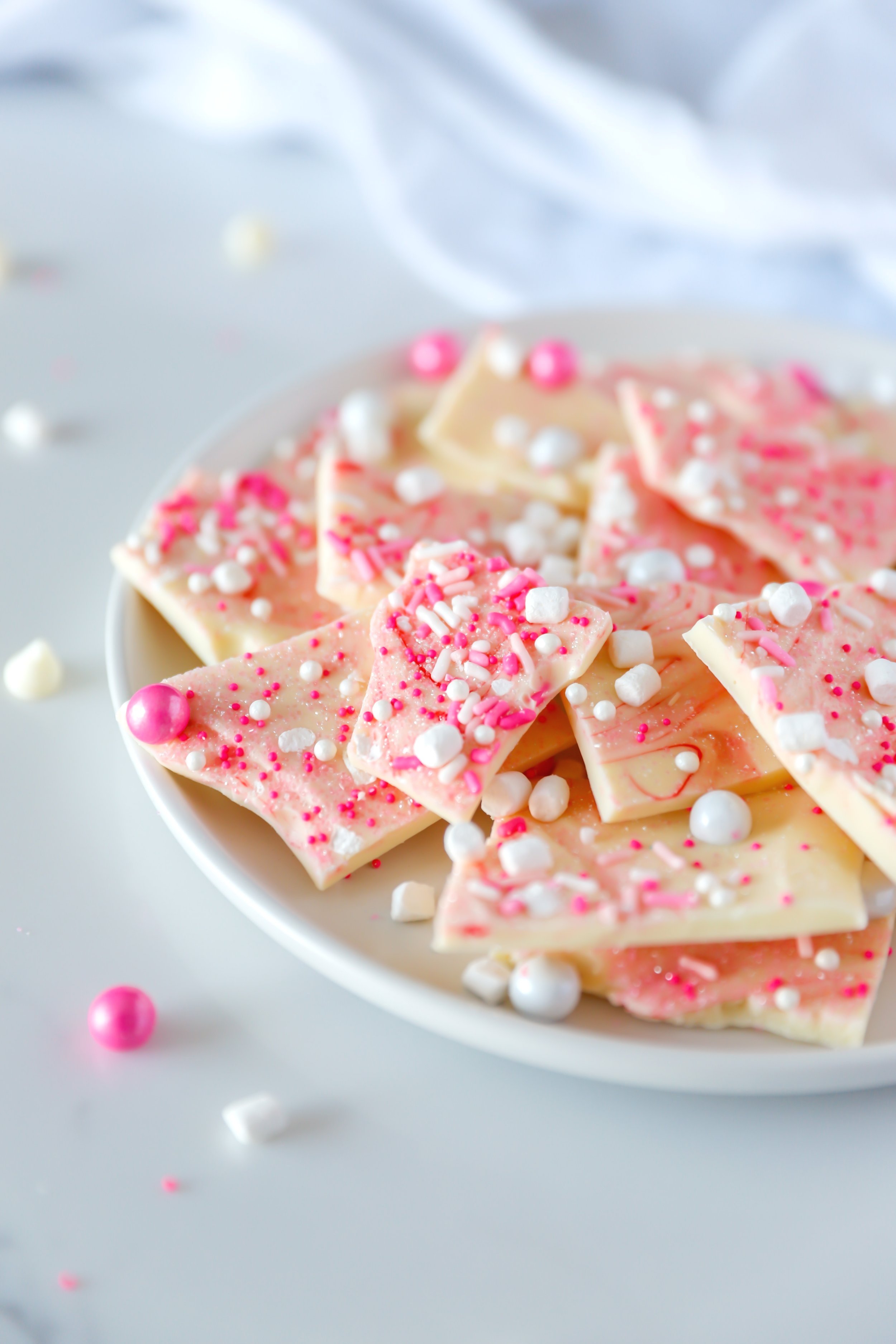 Valentine's Day White Chocolate Bark